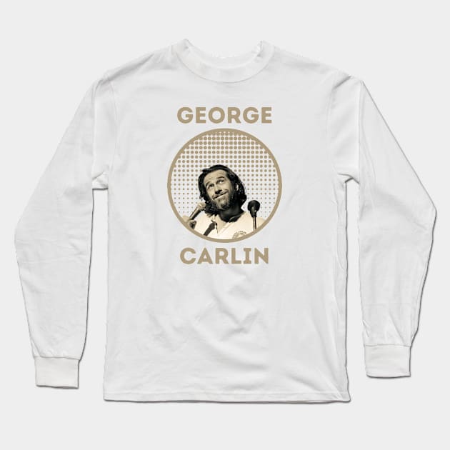 george carlin || smoth cokelat Long Sleeve T-Shirt by claudia awes